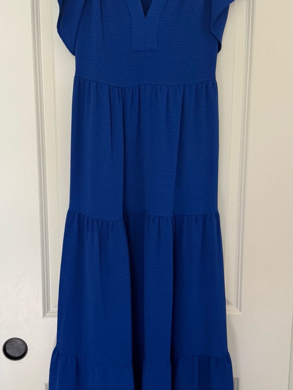 Calvin Klein Women’s Royal Blue Tiered V-Neck Dress